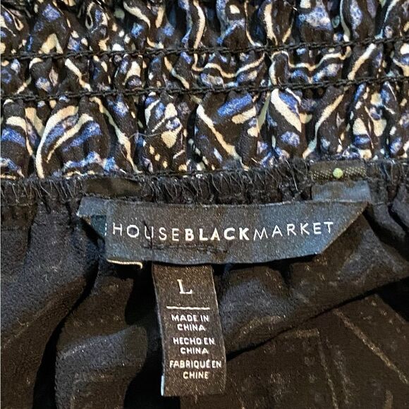 White House Black Market navy blue blouse like new condition see pics size L - Picture 2 of 2